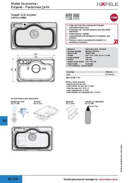 Hafele CAPUA COMBI Eviye sifonu, ø160 mm