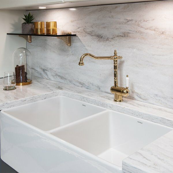 Hafele Norah Seramik Eviye 838x457mm, Parlak Beyaz (Sifonsuz)