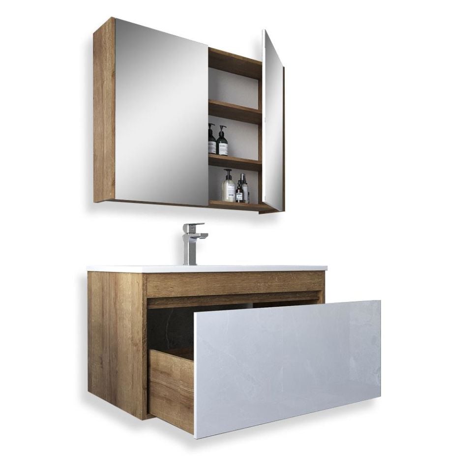 Teta Home Mersin 80 Cm Mdf Banyo Dolabı Seti