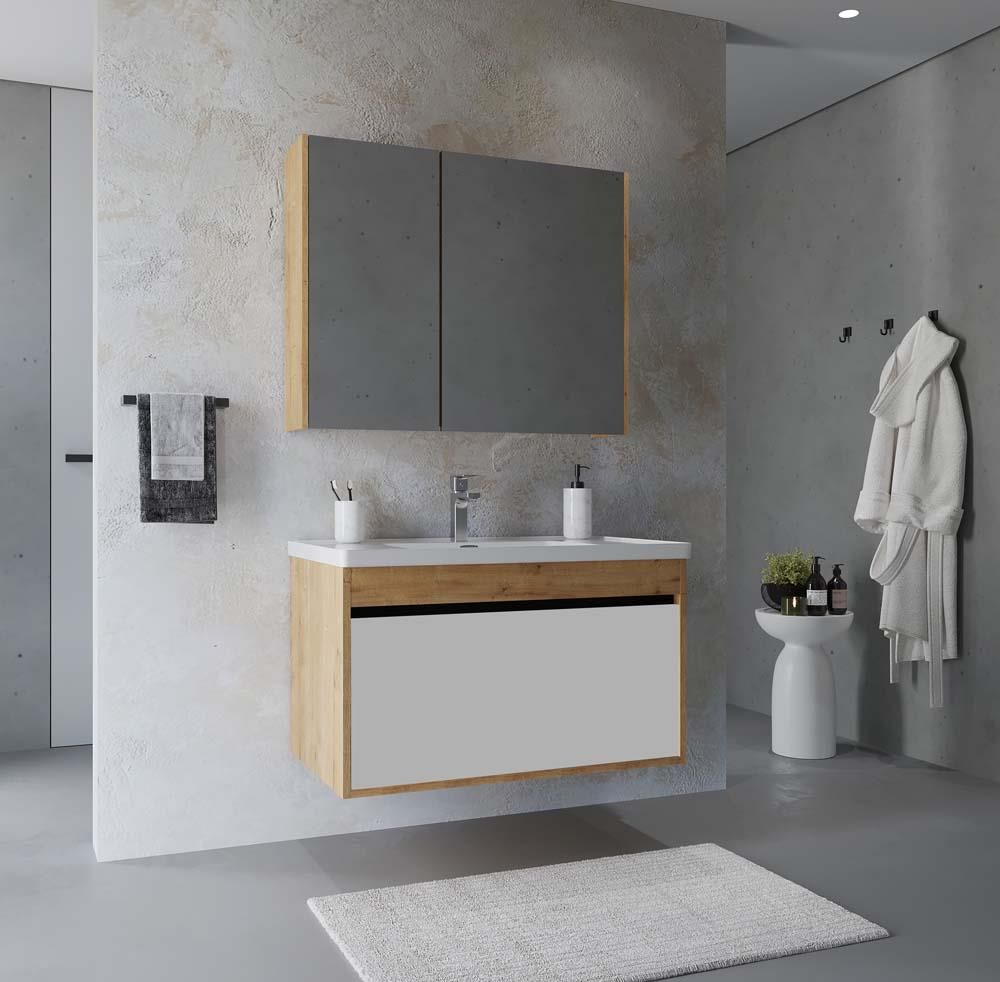 Teta Home Mersin 80 Cm Mdf Banyo Dolabı Seti