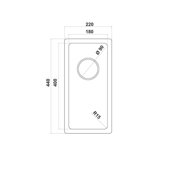 Hafele Novara 01 Eviye Seti 220x440mm Paslanmaz Çelik Parlak
