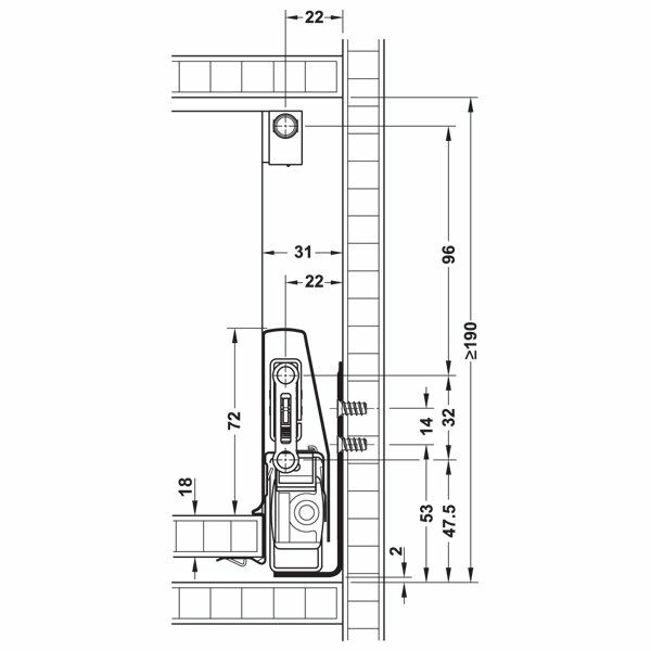Hafele Çekmece Seti Kare Bordürlü 45'lik Dübelli Beyaz