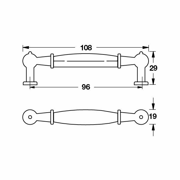Hafele Mobilya Kulpu Louisiana 96mm Antik Gümüş