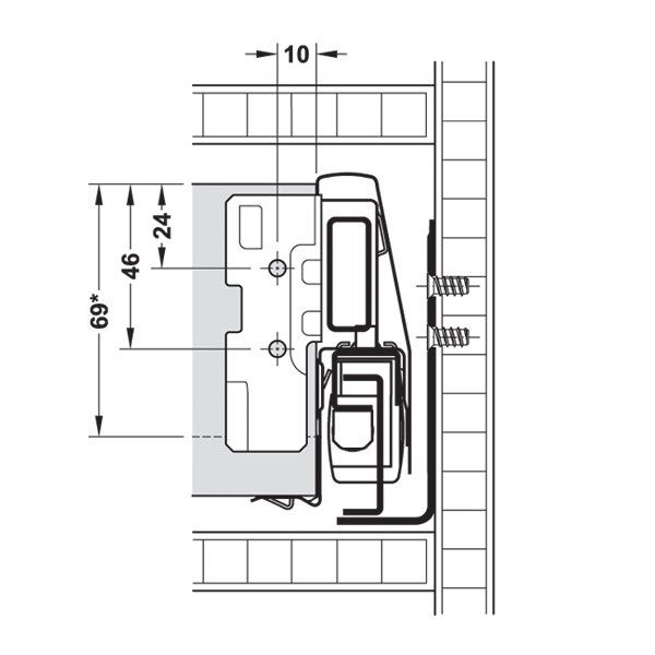 Hafele Çekmece Seti Yuvarlak Bordürlü 45'lik Dübelli Gri