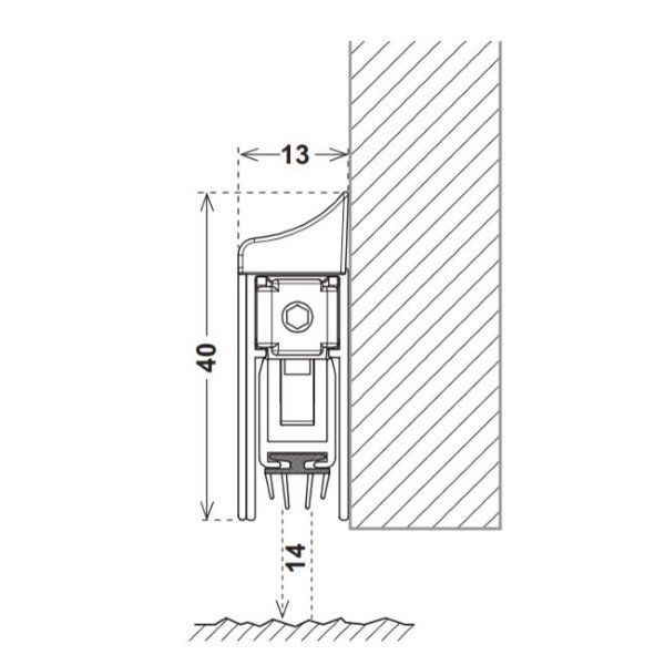 Hafele Kapı Altı Giyotin Zone Surface 1030mm Yüzeye Monte