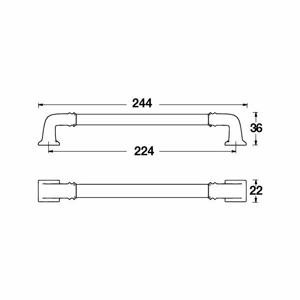 Hafele Mobilya Kulpu Norman 224mm Antik Bronz
