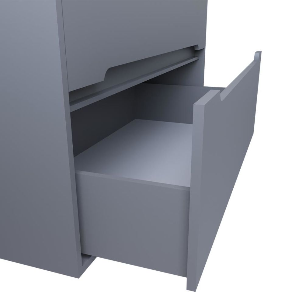Teta Home Madrid 65 cm MDF Banyo Dolabı Seti ve Boy Dolabı Sis gri