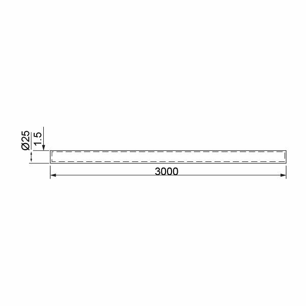 Hafele Taşıyıcı Boru 3000mm Mat Paslanmaz Çelik Renk
