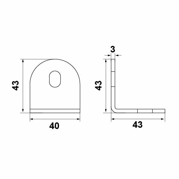 Hafele Duvar Bağlantı Köşebenti 43x40mm Paslanmaz Çelik Renk