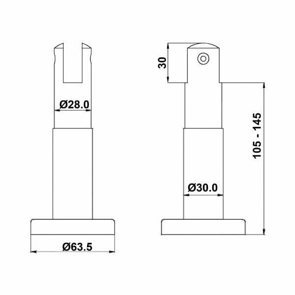 Hafele Ayak 135-175mm Mat Paslanmaz Çelik Renk