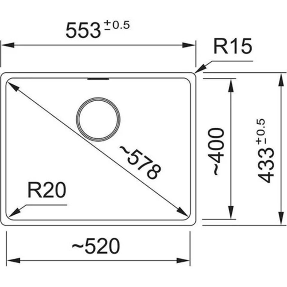 Franke Maris MRG 210/110-72 Mat Siyah Granit Tezgah Altı Eviye