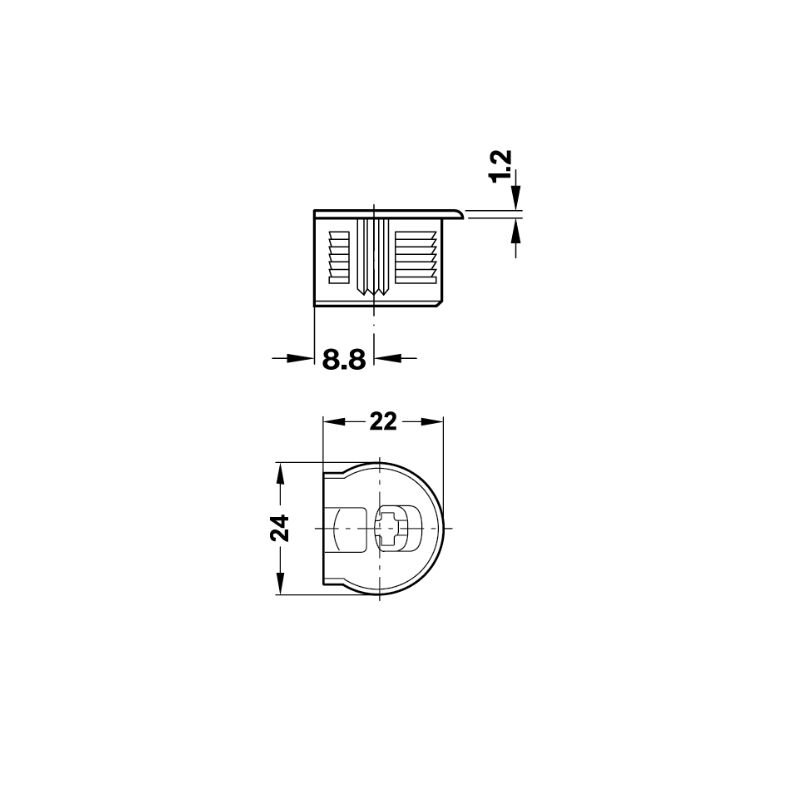 Hafele Rafix20 Gövde 16mm (100 Adet), Kahve