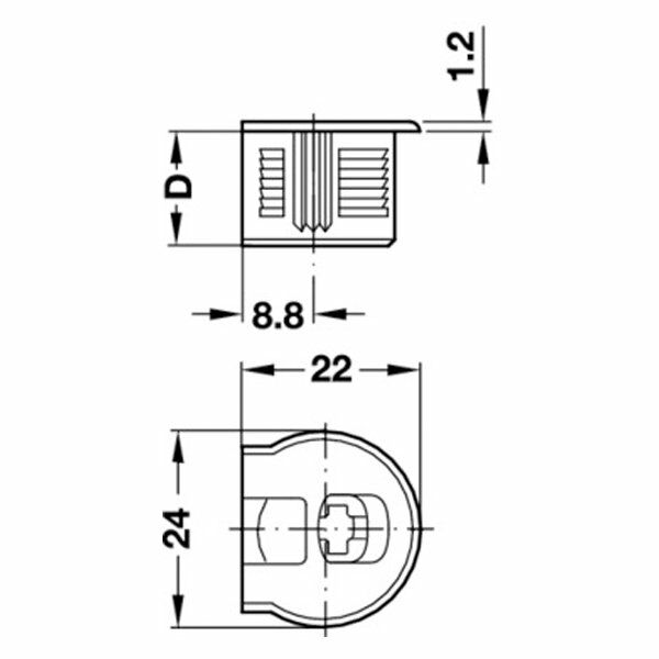 Hafele Rafix 20 Gövde Beyaz 16Mm