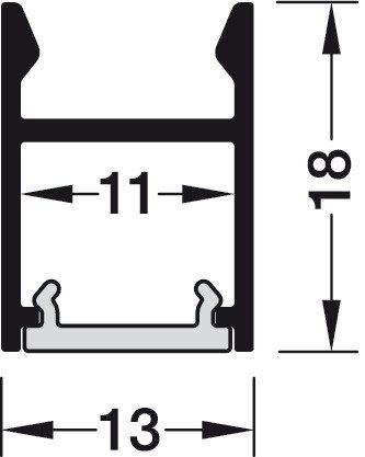 Hafele Profil 2103 Alüminyum Siyah 3 Metre