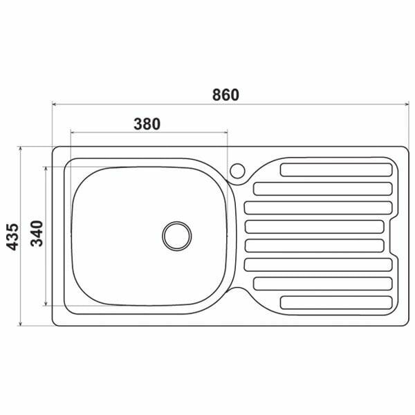 Hafele Capua03 Tezgah Üstü Eviye Seti, Satine Sağ Damlalık (Sifonsuz)
