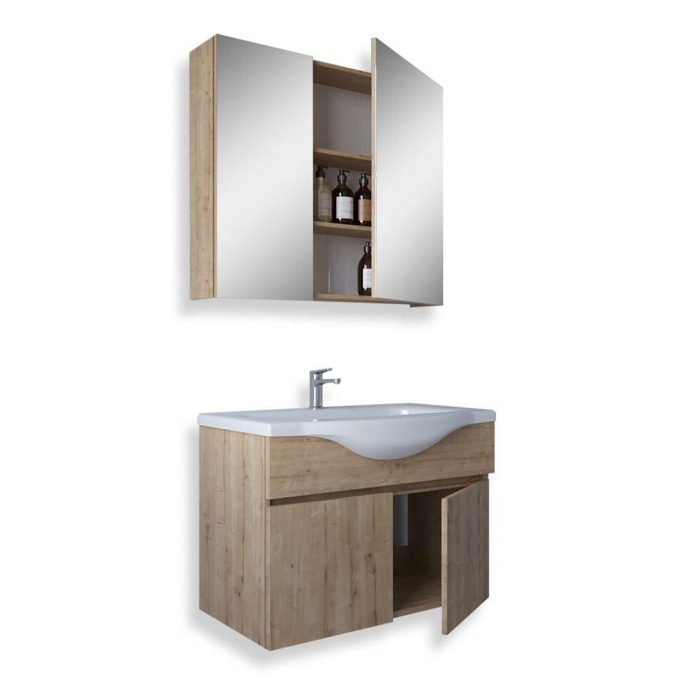 Teta Home Kahire 80 Cm Mdf Banyo Dolabı Seti