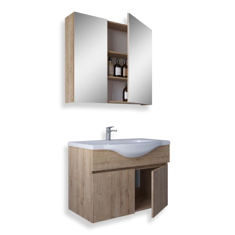 Teta Home Kahire 80 Cm Mdf Banyo Dolabı Seti