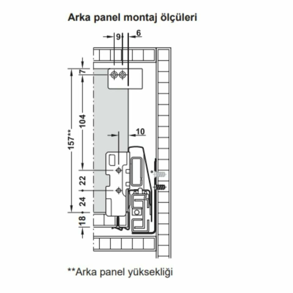 Hafele İç Çekmece Seti 120'lik Modül İçin Kare Bordürlü 45'lik Antrasit