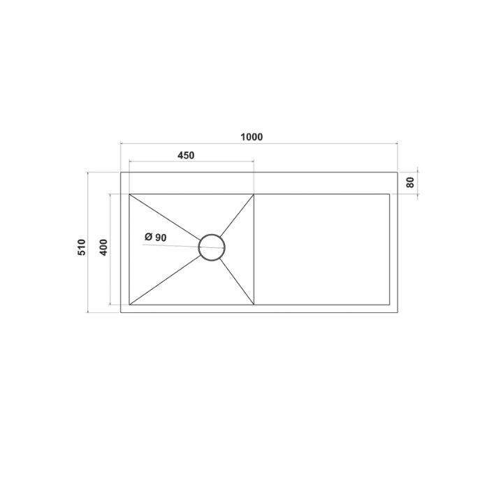 Hafele Novara Plus01 Eviye Seti 1000x510mm Fırçl. Sol