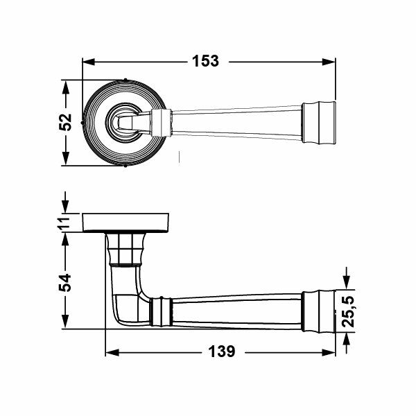 Hafele Kapı Kolu Seti Gain Oda Antik Gümüş
