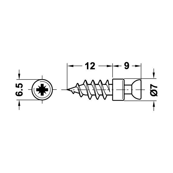 Hafele Rafix20 Direk Uygulama Mil 5/12mm (100 Adet), Galvaniz