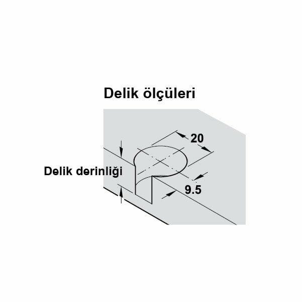 Hafele Rafix20 Gövde 16mm (100 Adet), Nikel