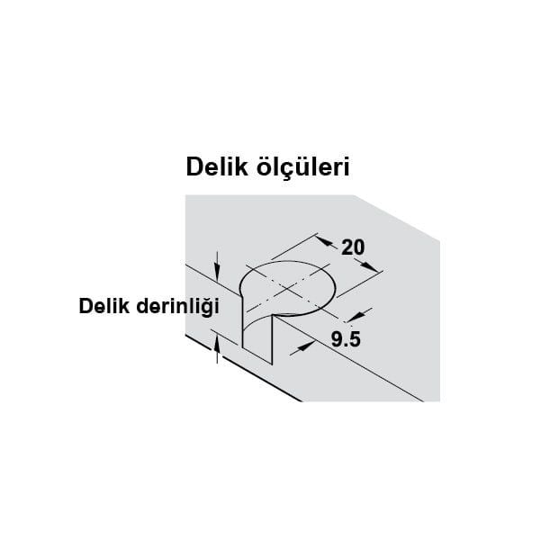 Hafele Rafix 20 Gövde Nikel Kaplama 19Mm