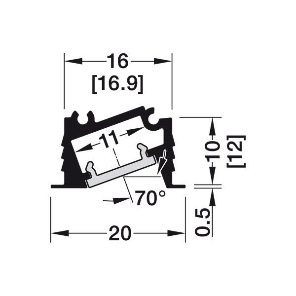 Hafele Profıl1106 Gömme Led Profil Alüminyum Eloksal 2.5M