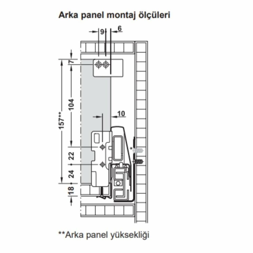Hafele İç Çekmece Seti 120'lik Modül İçin Kare Bordürlü 30'luk Antrasit