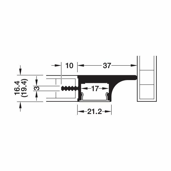 Hafele Profıl 3101 Gizli Kulp Profili Alüminyum Eloksal 2.5M