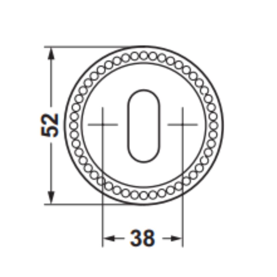 Hafele Oda Yuvarlak Kapı Kolu Rozet, Antik Gümüş Renk