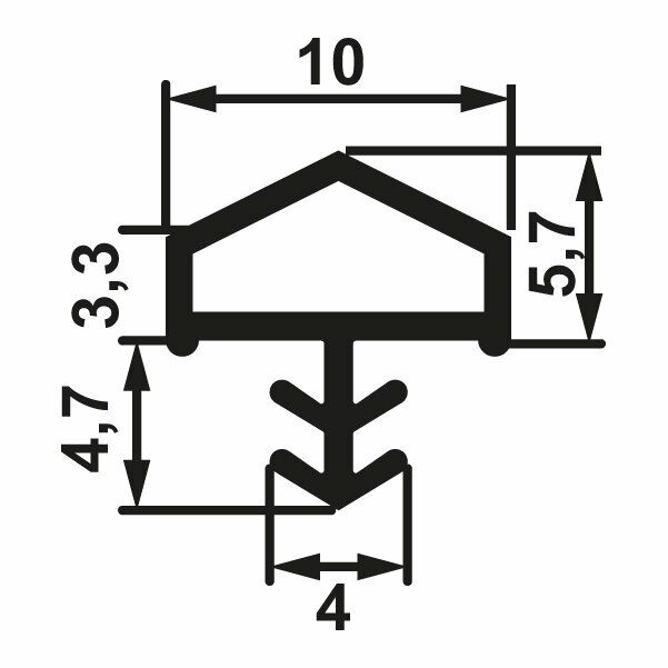 Hafele F03 Ortadan Basan Çatı Tipi Kapı Fitili 10mm, Mat Beyaz Renk