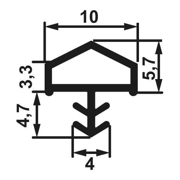 Hafele F05 Ortadan Basan Çatı Tipi Kapı Fitili 10mm, Kahve Renk