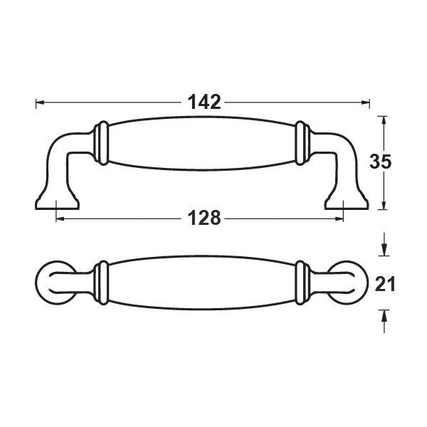 Hafele Mobilya Kulpu Dorothy 128mm Antik Bronz