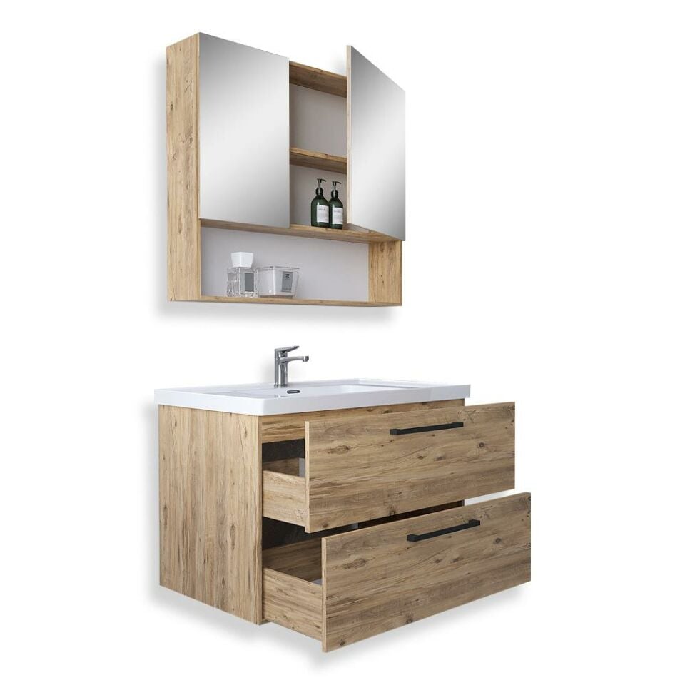 Teta Home Batum 80 Cm Mdf Banyo Dolabı Seti