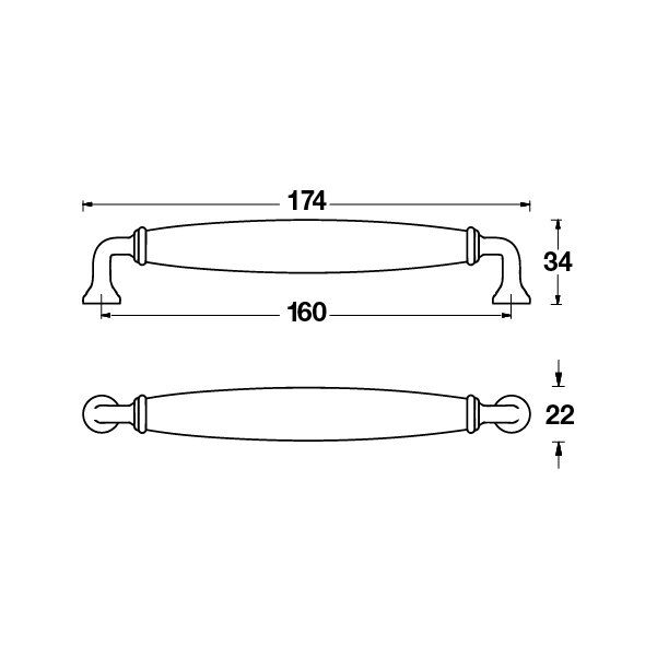 Hafele Mobilya Kulpu Dorothy 160mm Antik Bronz