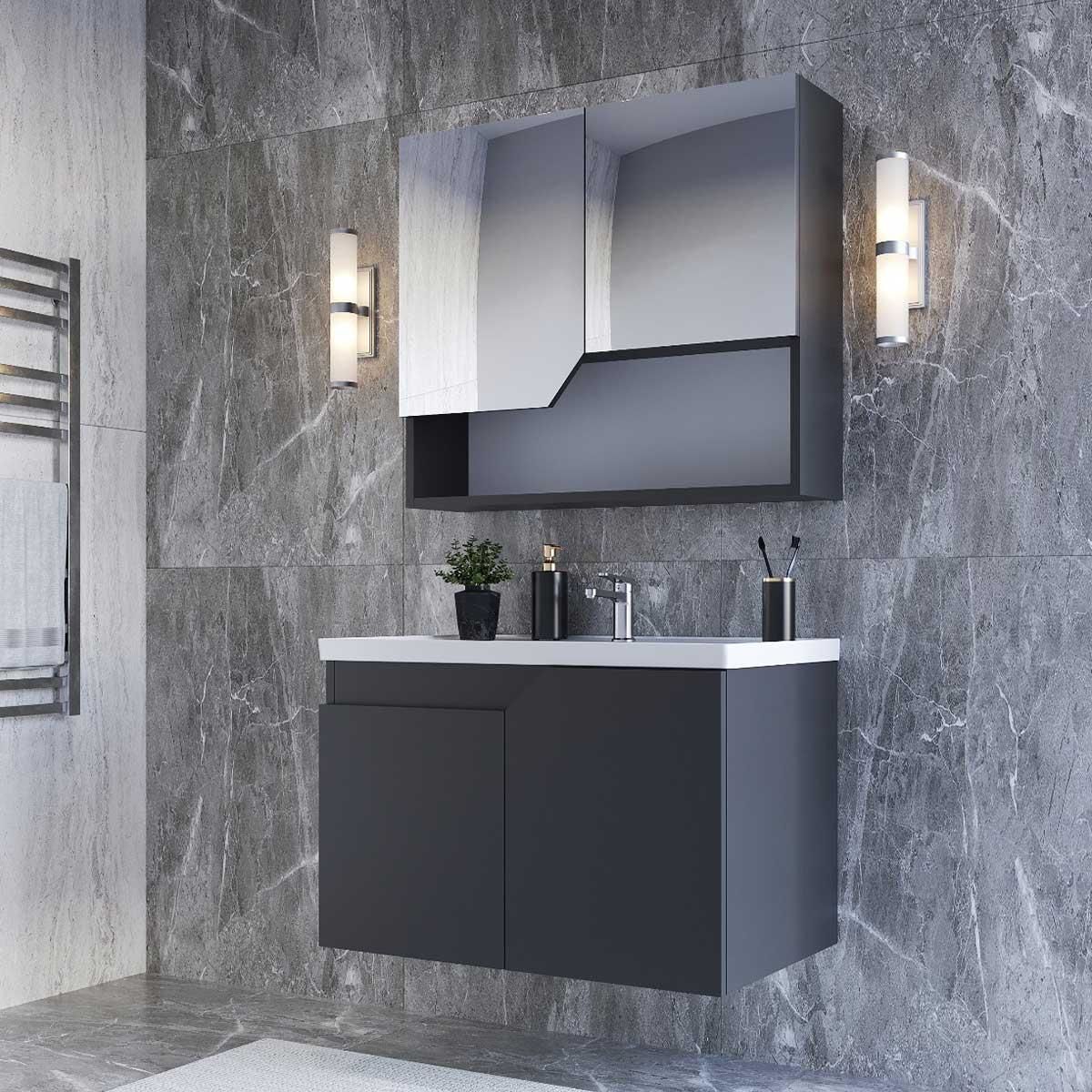 Teta Home Napoli 80 cm Mdf Banyo Dolabı Seti