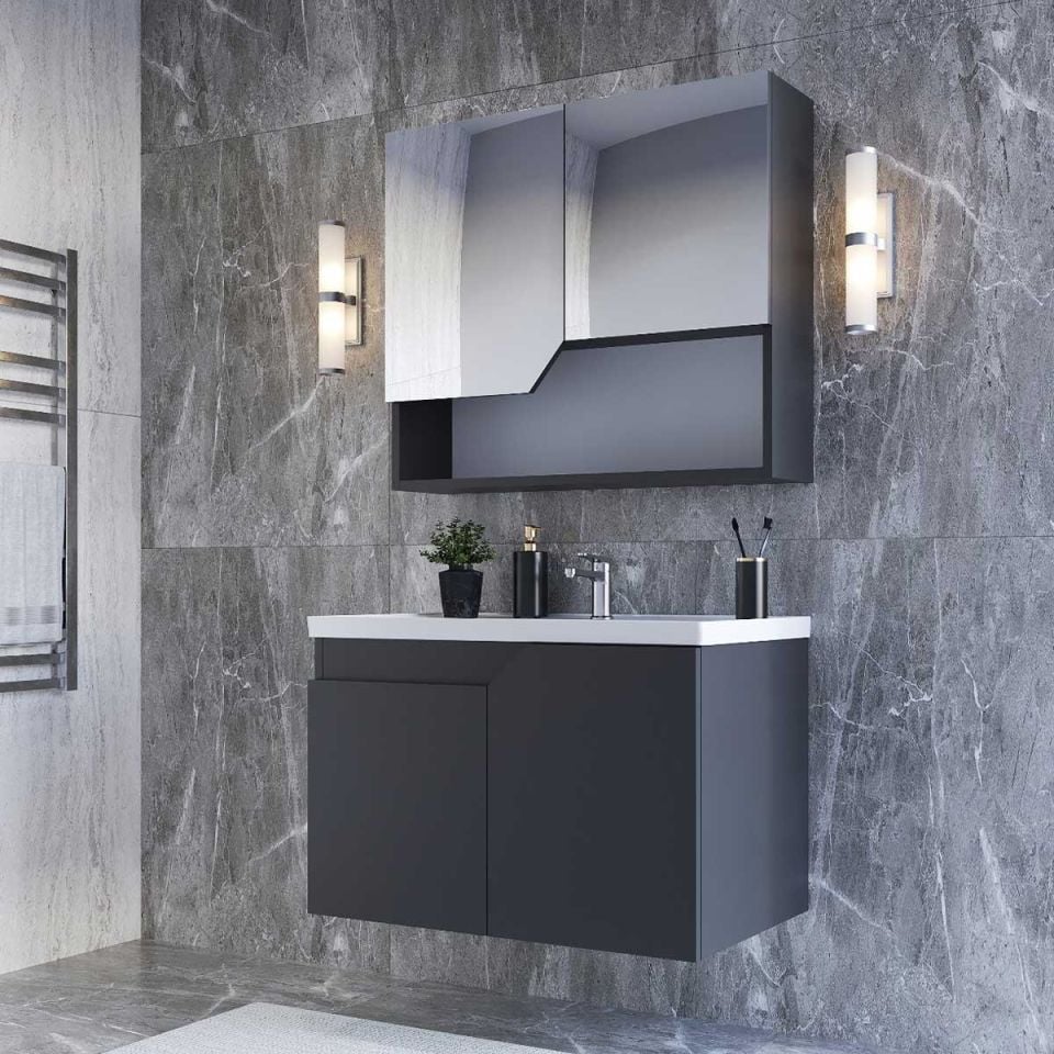 Teta Home Napoli 80 cm Mdf Banyo Dolabı Seti