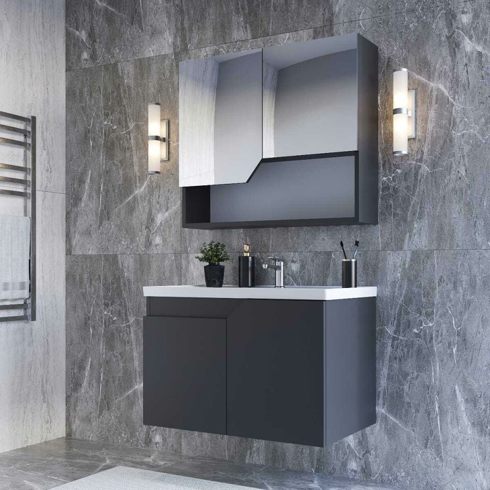 Teta Home Napoli 80 cm Mdf Banyo Dolabı Seti