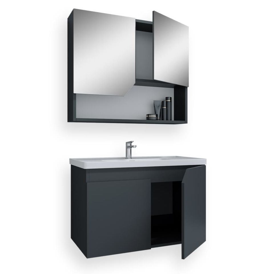Teta Home Napoli 80 cm Mdf Banyo Dolabı Seti