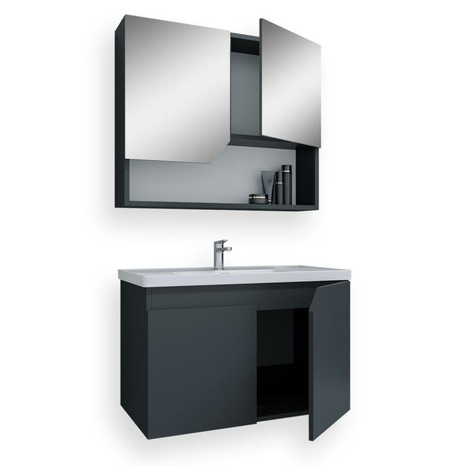 Teta Home Napoli 80 cm Mdf Banyo Dolabı Seti