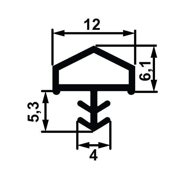 Hafele F05 Ortadan Basan Çatı Tipi Kapı Fitili 10mm, Meşe Renk