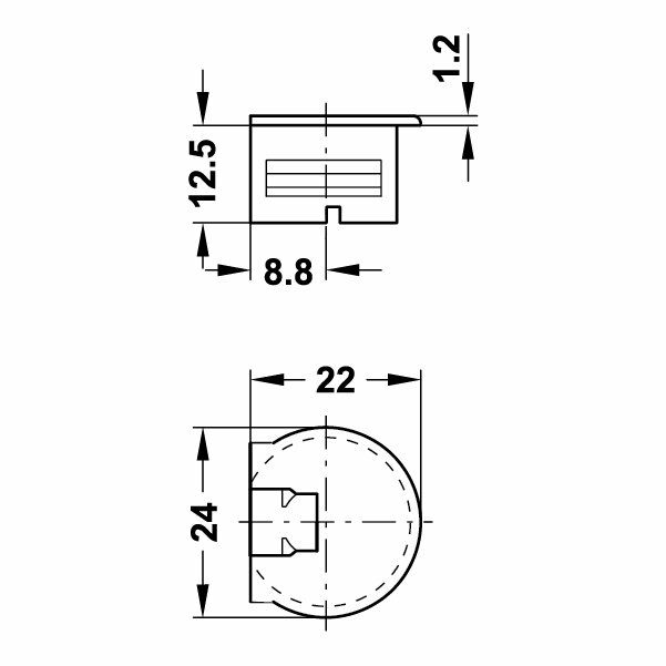 Hafele Rafix20 Tab Gövde 16mm (100 Adet), Kahve