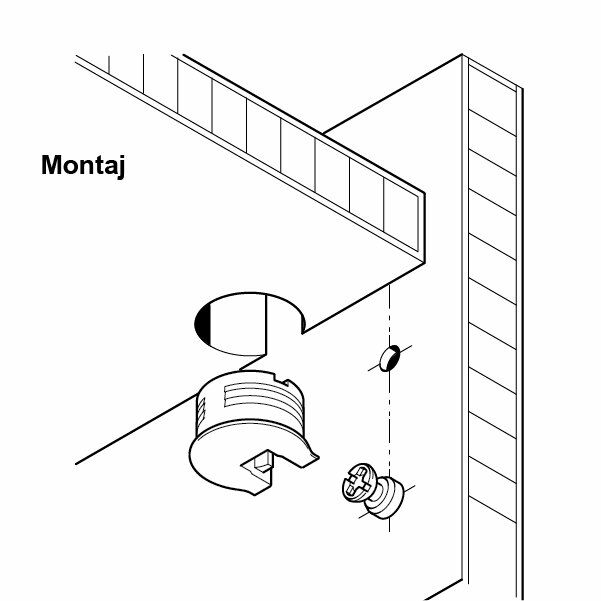 Hafele Rafix20 Tab Gövde 16mm (100 Adet), Bej