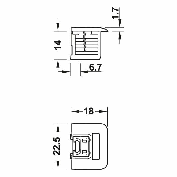 Hafele Rafix 20 Tab S Gövde Beyaz 19Mm