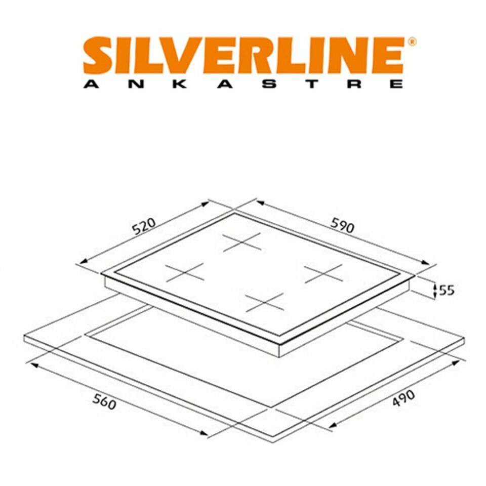 Silverline CS5335S01 Emaye Izgaralı Gri Ocak
