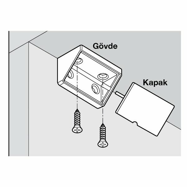 Hafele Ready Plastik Köşe Bağlantısı 44mm (100 Adet), Kahve