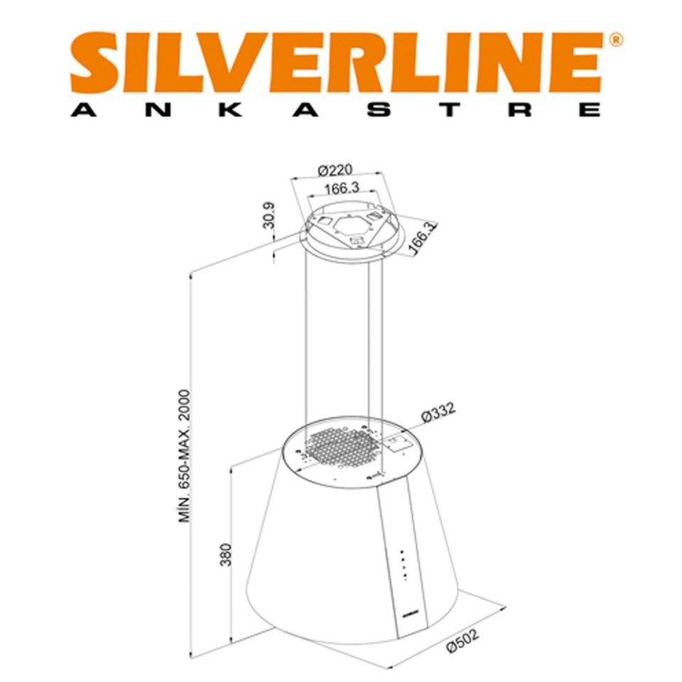 Silverline 4386 50 cm Beyaz Davlumbaz