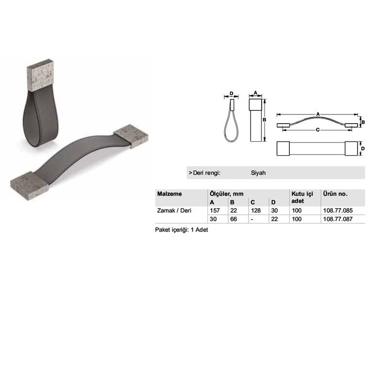 afele Düğme Kulp Tage Jr. Deri Antik Gümüş