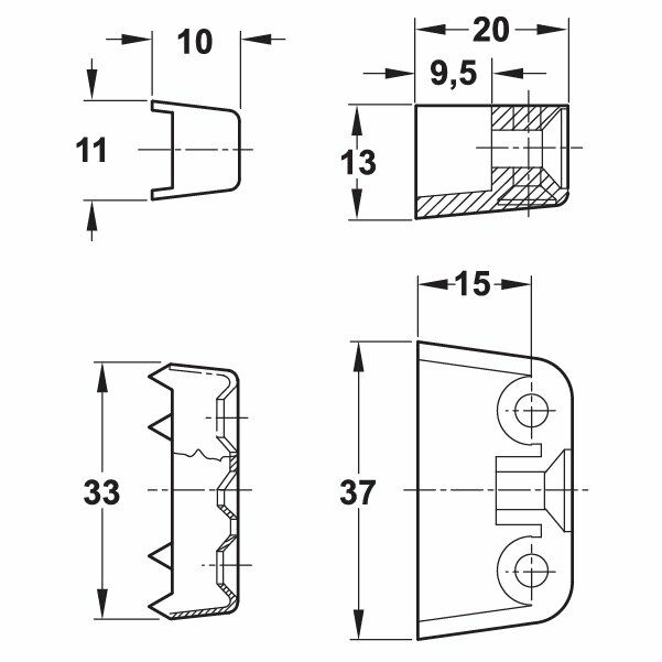 Hafele T Bağlantı, (100 Adet), Kahve